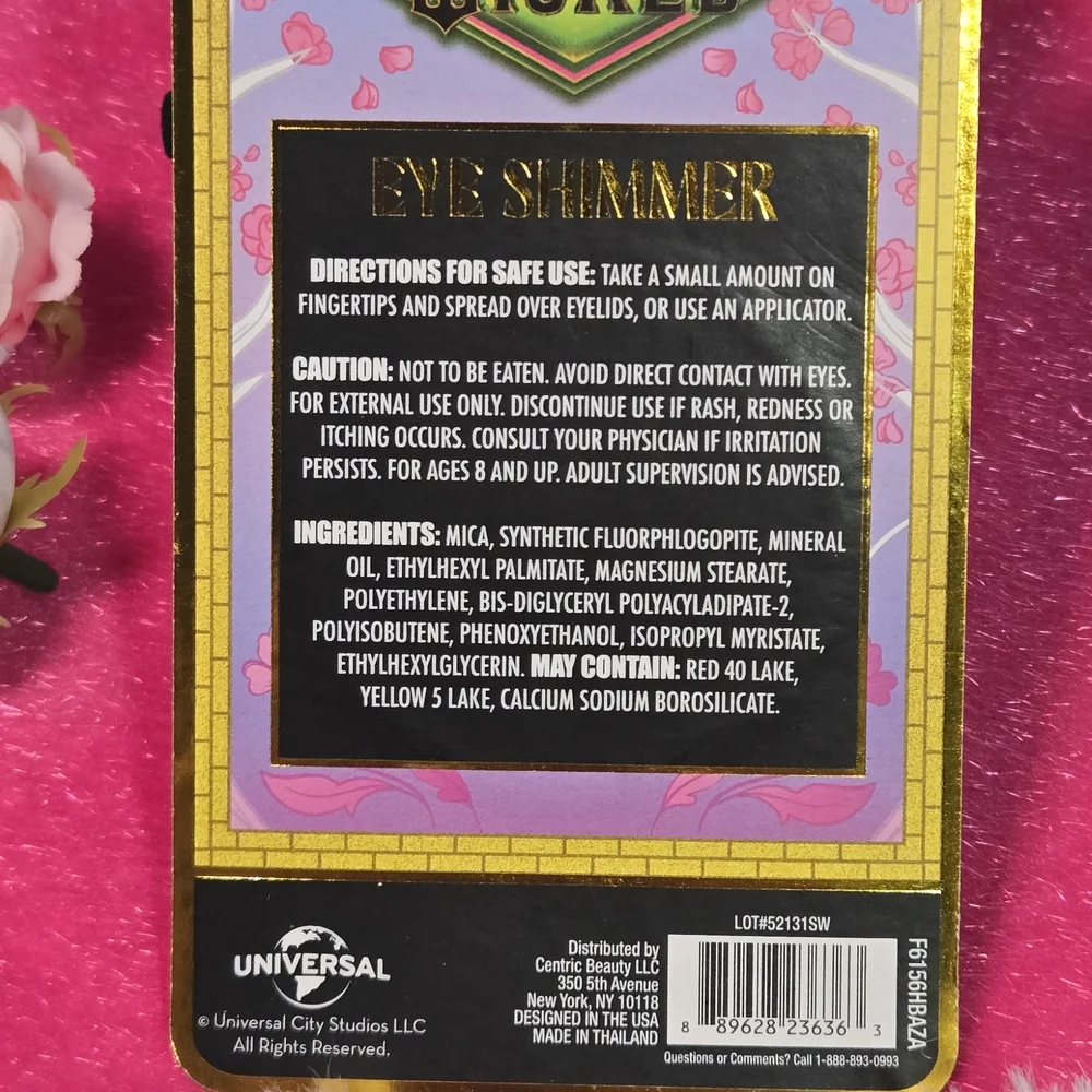 Wicked Glinda Enchanting Pink Eye Shimmer Powder Universal Studios Movie Makeup